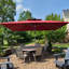 Parasol lumineux rectangulaire en porte-à-faux double 9 pi x 12 pi, rouge-47955062