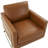 Lincoln Modern Leather Accent Chair with Gold Stainless Steel Base – Contemporary Boxy Armchair, Single Seater Side Chair for Living Room, Bedroom, Office & Lounge-724137640-797541885