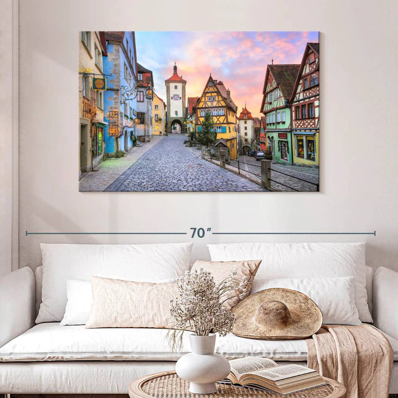 Rue Sirci pavée Rothenburg, H 32 po x l 48 po