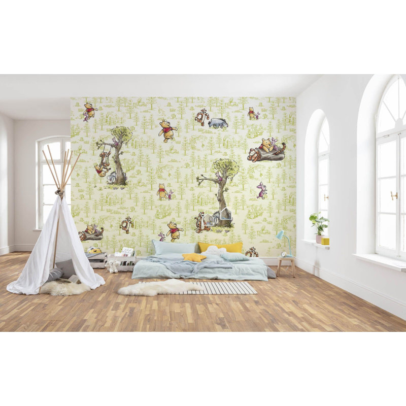 Disney Winnie the Pooh Friends non-woven 9.18cm x 9.84cm Low-Gloss Wallpaper Roll