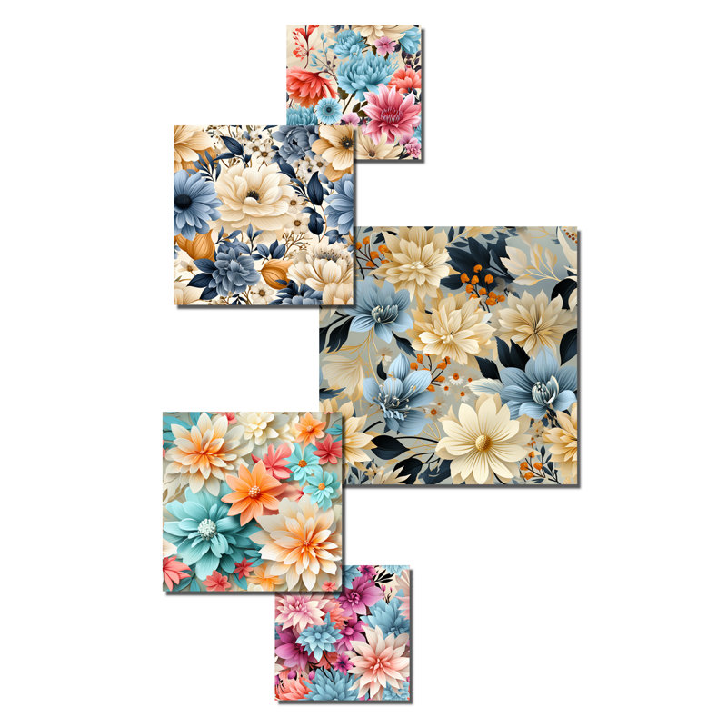 Margene - ensemble d'art mural floral de 5