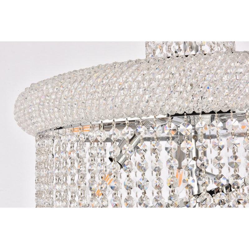 Sterns 38-Light Glam Flush Mount, Chrome, Royal Cut