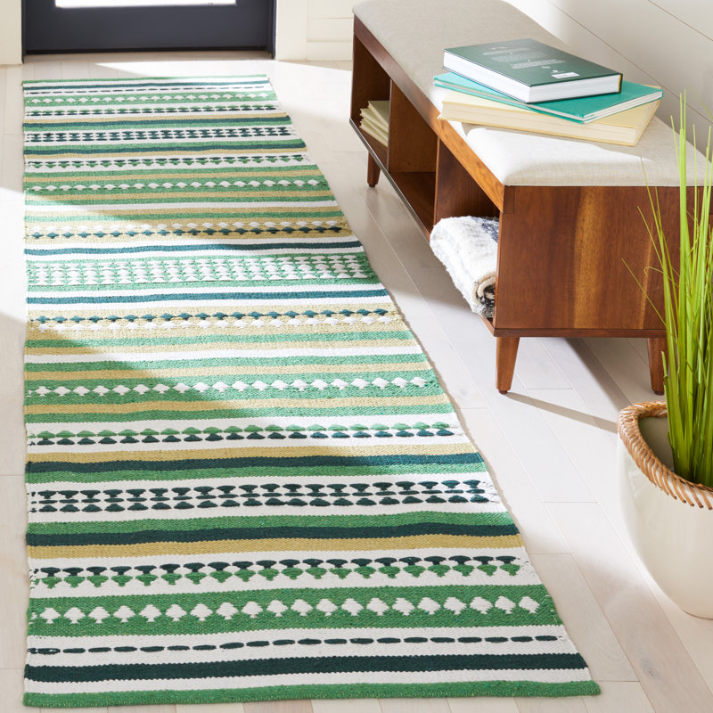 Tapis rayé en coton Adama, Tapis de couloir 2 pi 3 po x 9 pi