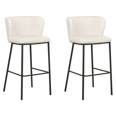 Mina Upholstered Counter Stool with Metal Frame