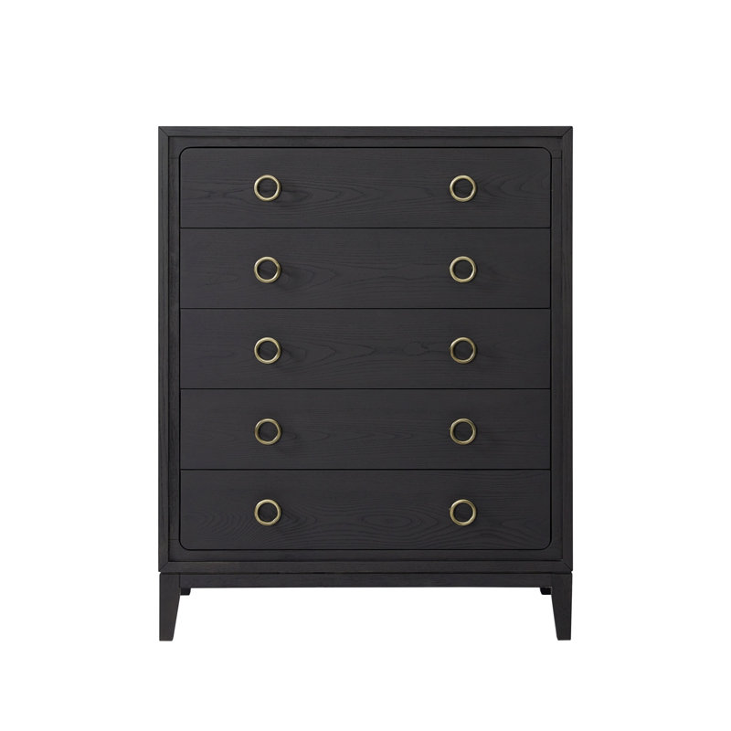 Commode 5 tiroirs au fini poivre