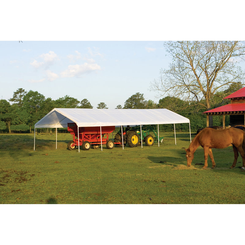 Super Max 18' x 40' White Steel Frame Canopy