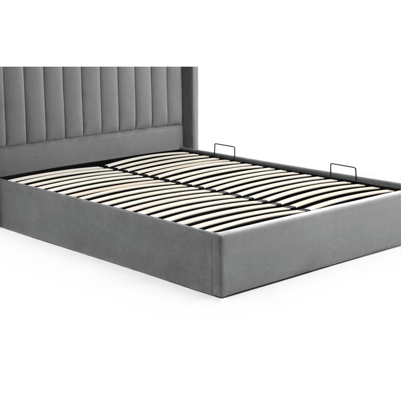 Heswall Upholstered Bed, Grey Faux Wool