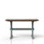 Table de salle à manger à hauteur de comptoir avec base en X classique bleu, bois massif et manufacturé, style bar 36 pouces, sièges 4-8