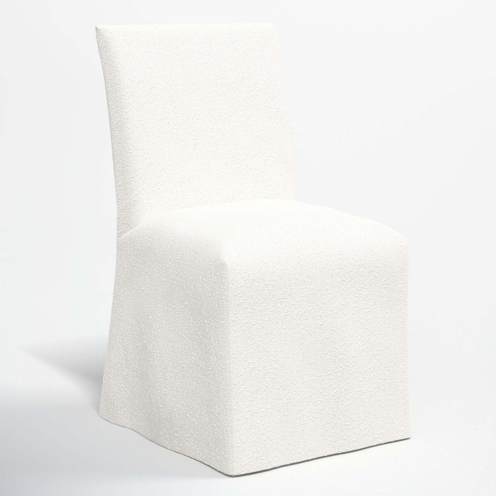 Armstrong Cotton Parsons Chair in Twill White, Classic Snow Boucle