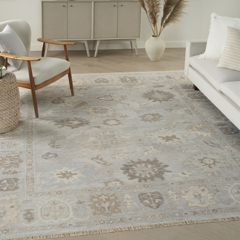 Nourison Aldora 5'6" x 8' Silver Blue Vintage Indoor Rug, Rectangle 5'6" x 8'