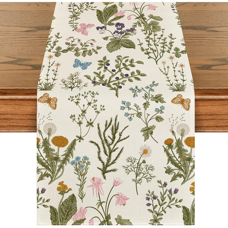 Chemin de table - Multicolore - Chemin de table 13 x 72 pouces Wildflowers and Butterfly