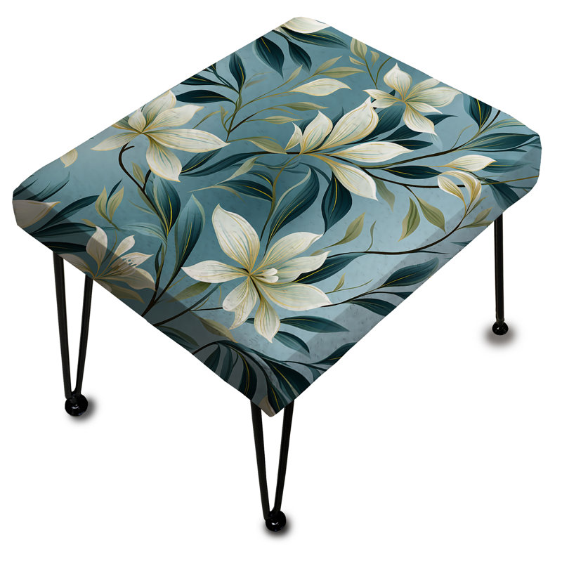 Repose-pieds océanique rectangulaire à motif botanique III