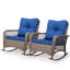 Chaise berçante d'extérieur en rotin avec coussin-646829745