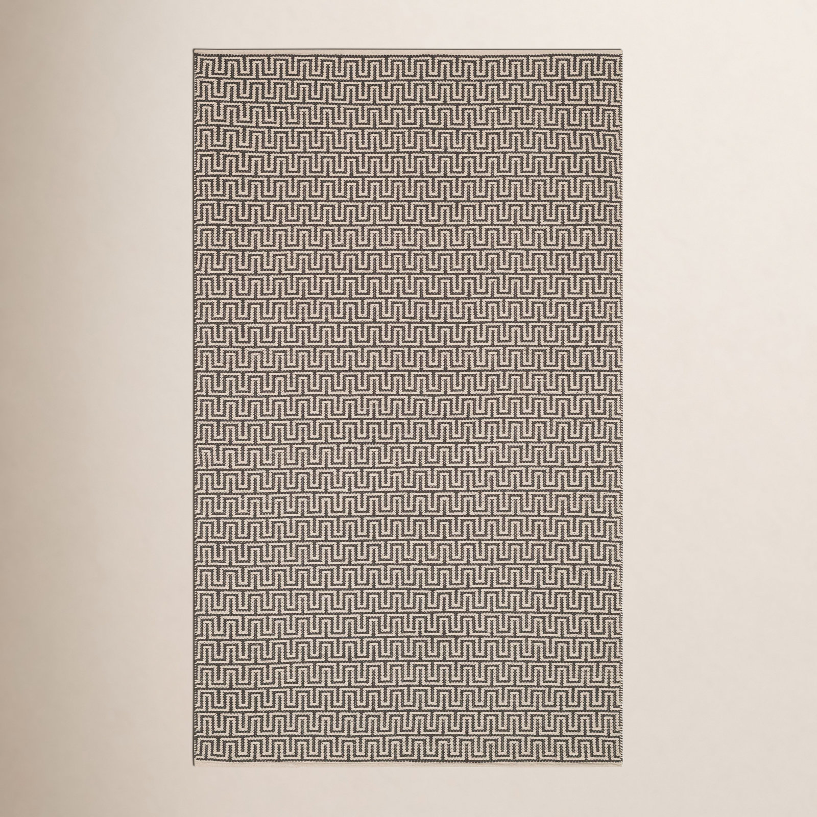 Bradshaw Grey Ivory Hand-Woven Cotton Rug, Runner 2'6" x 8'