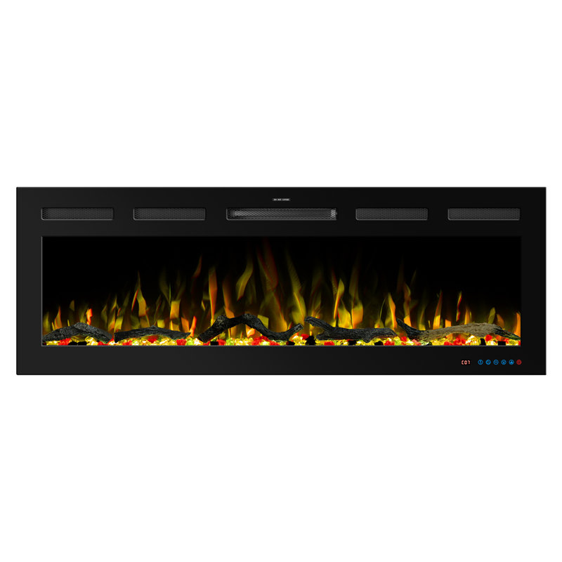 Electric Fireplace with APP Control & Google Home and Alexa Voice Control, Electric Fireplace Mounted in Recess, 13 LED Color Flame Effect, 750W/1500W, Timer, Overheat Protection