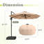 Parasol en porte-à-faux rectangulaire avec base 90,6 "× 155,5"-739705405