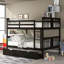 Lit superposé double au-dessus de double avec tiroirs et échelle pour chambre à coucher-489009834