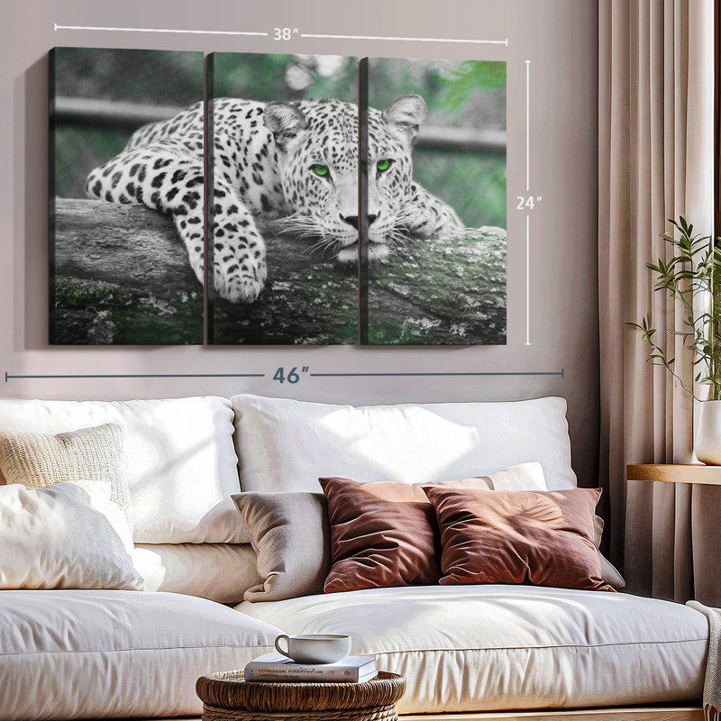 «Green Eyed Jaguar», 3 pièces, H 42 po x l 65 po x P 1,25 po