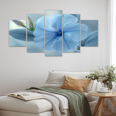 Blue Crystal Morning Glory Flowers Photo III - Morning Glory Canvas Art Set