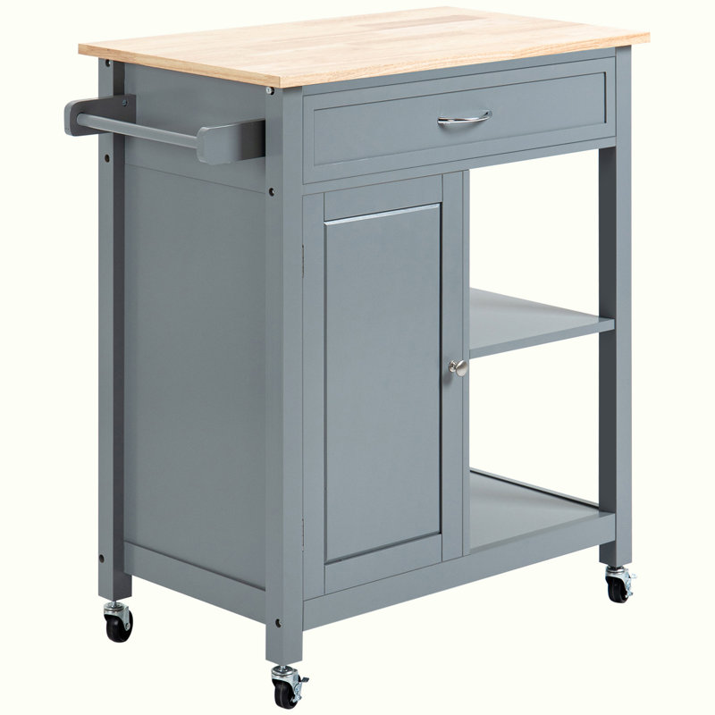 Wide Rolling Kitchen Cart, Gray 1