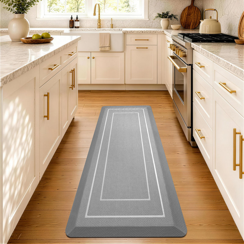 0.8"Extra Thick Anti-Fatigue Non-Slip Waterproof High Density Foam Kitchen Mat, Gray, 48"L x 20"W
