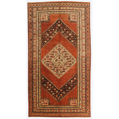Khotan One-of-a-Kind 6'6" X 12'6" 1920s Area Rug in Red
