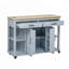 Îlot de cuisine extensible avec table de salle à manger, rangement interne et prise de courant pour une utilisation polyvalente et une organisation efficace