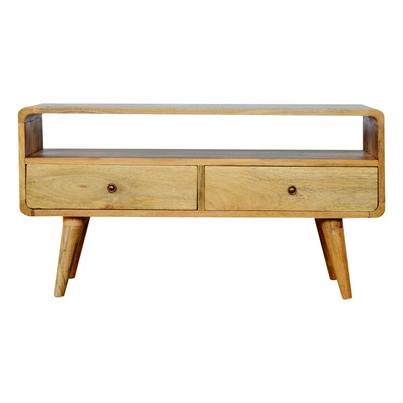 Crédence de rangement en bois massif Charie, Brun