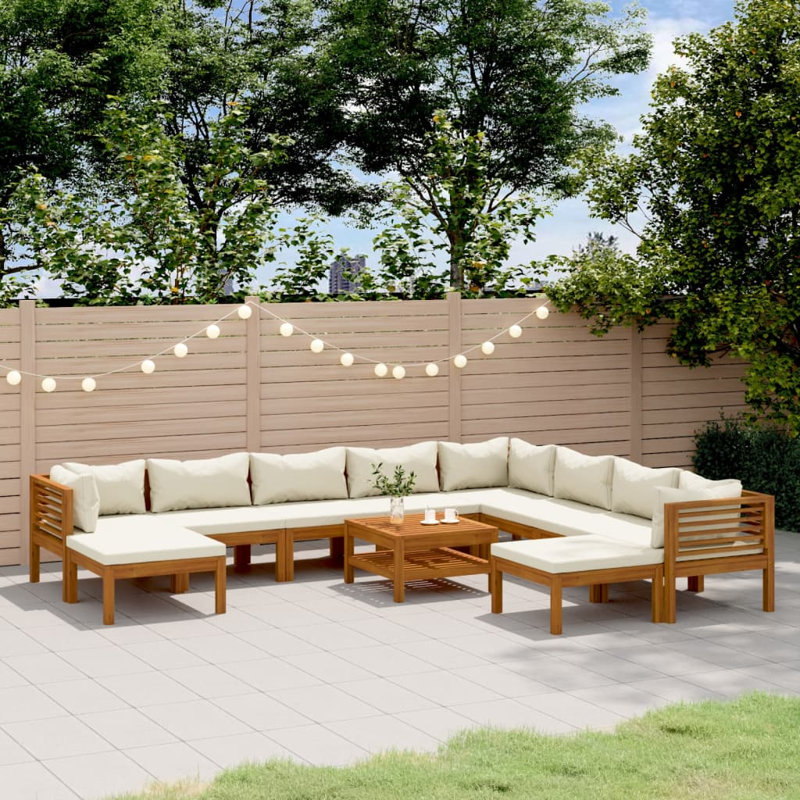Ensemble de salon de jardin d'extérieur crème