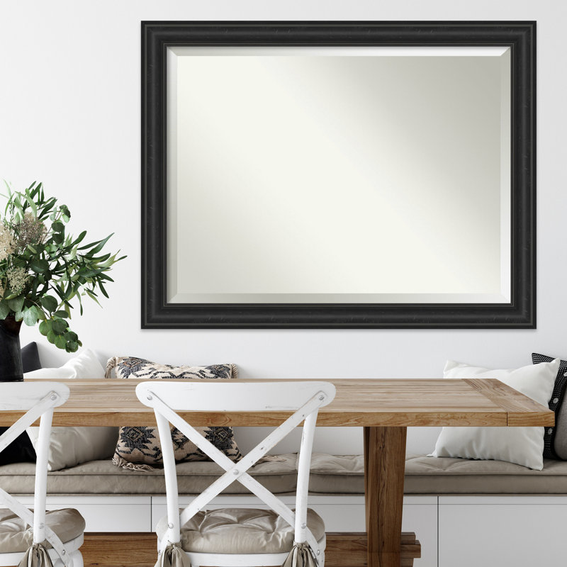 Flat Wall Mirror, Black, 35.5" x 45.5"