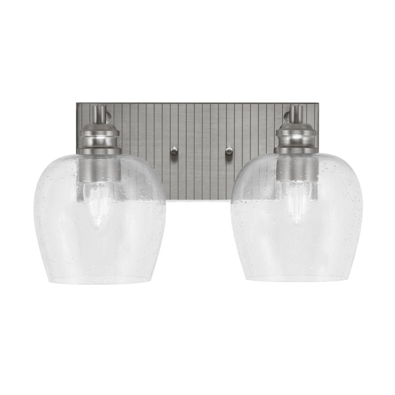 Éclairage pour meuble-lavabo 2 lumières Auyeung, Nickel brossé, Transparent