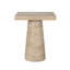 Table d'appoint carrée crème avec base piédestal 20 po x 20 po x 24 po