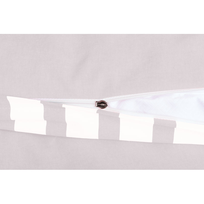 Striped Duvet Cover Set with Pillowcases Included, 200 x 220 cm - 2 Pillowcases (80 x 80 cm), Grey
