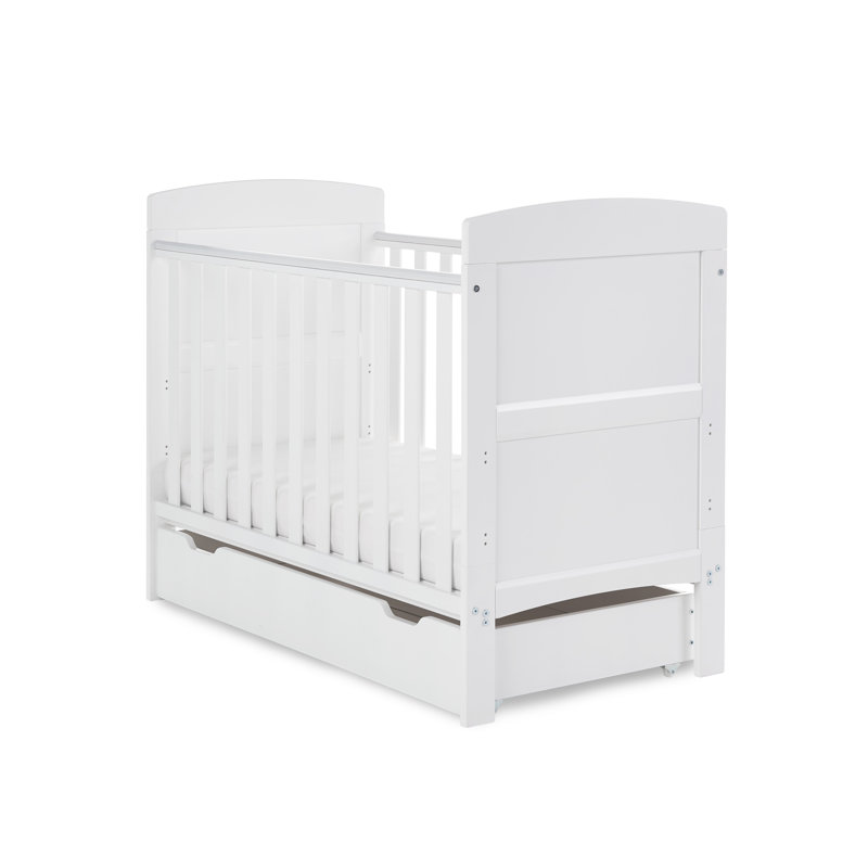 Grace Mini Cot Bed & Underdrawer, White
