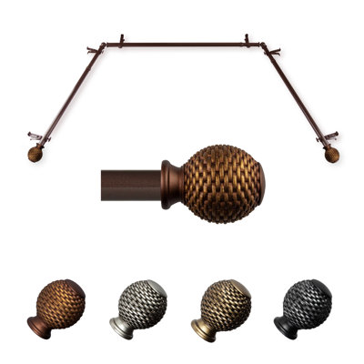 Steel Adjustable Bay Window Single Curtain Rod