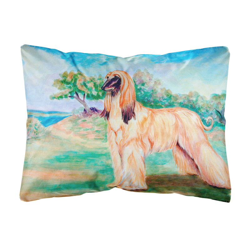 Coussin décoratif intérieur/extérieur rectangulaire afghan hound
