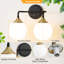 Luminaire de salle de bain à intensité variable avec abat-jour en verre opale lait 5,9 po Romale-344950976-393373180