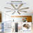 66 Inch Large Ceiling Fan with Light, Modern 8-Blade Silver and Wood Grain Indoor Outdoor Fans with Remote Control Dimmable Light, Quiet DC Motor Reversible 6 Speed Timer-652494715-652494718-652494716