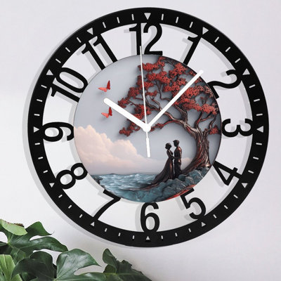 Horloge murale en métal pour le salon - Horloge antique de 10 po silencieuse, à piles, antique pour maison de campagne, chambre à coucher, cuisine - chiffres arabes
