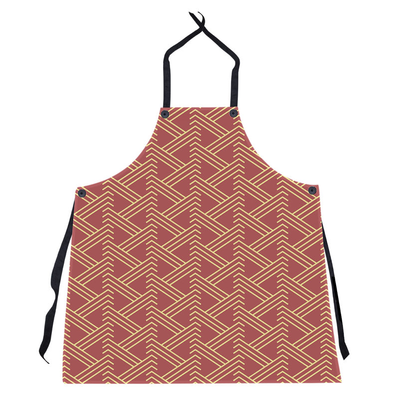 Tablier zigzag classique, Rouge/jaune