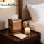 Couvercle de boîte à mouchoirs en bois d'acacia avec fond coulissant, support décoratif carré pour salle de bain, chambre à coucher, cuisine, bureau et salon