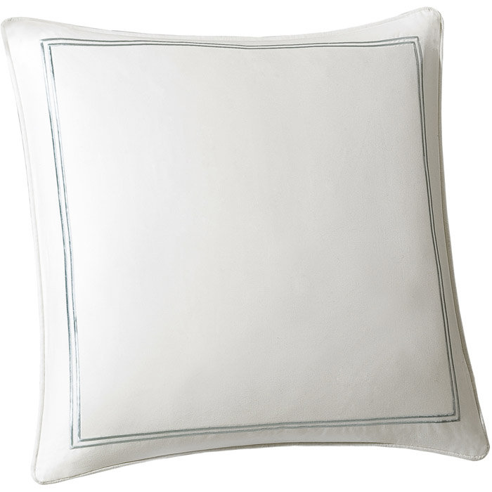 Ivory Cotton Satin Embroidered Euro Sham