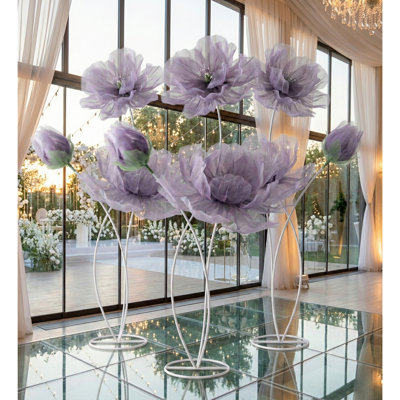 Premium Silk Flower Backdrop Stand – 3-Head Wedding Altar Flower Arch – Elegant Artificial Floral Decor for Weddings & Events