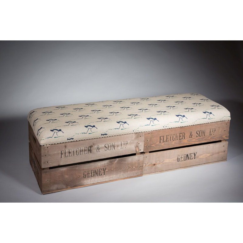 Cranford Linen Blend Upholstered Storage Bench
