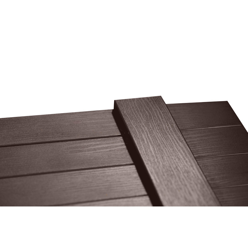 Paire de volets en vinyle à trois planches et lattes, H 31 po, Chocolat