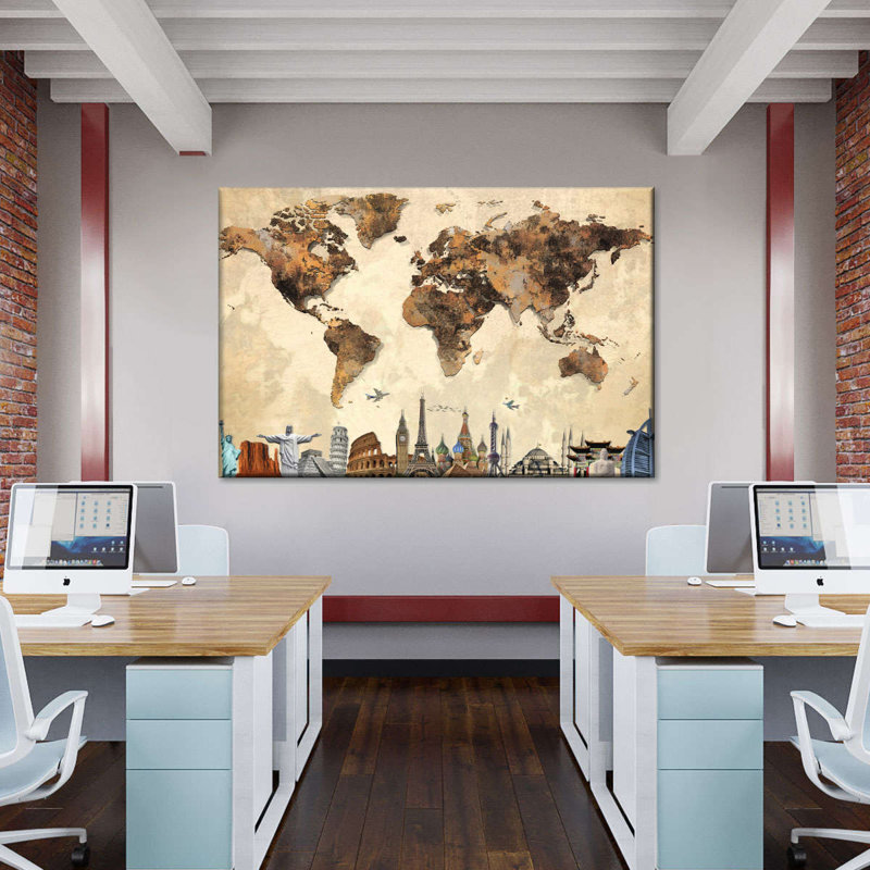 Rustic Map Canvas Print, 8" H x 12" W x 1" D