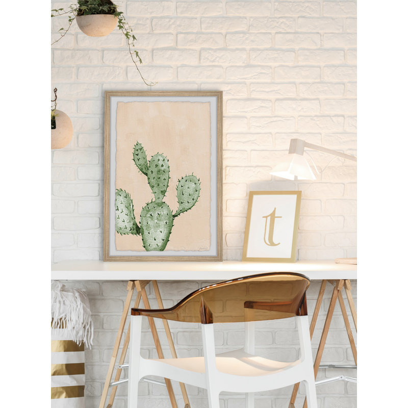 Fleshy And Green - Single Picture Frame Painting, 61cm H x 41cm W x 3.81cm D