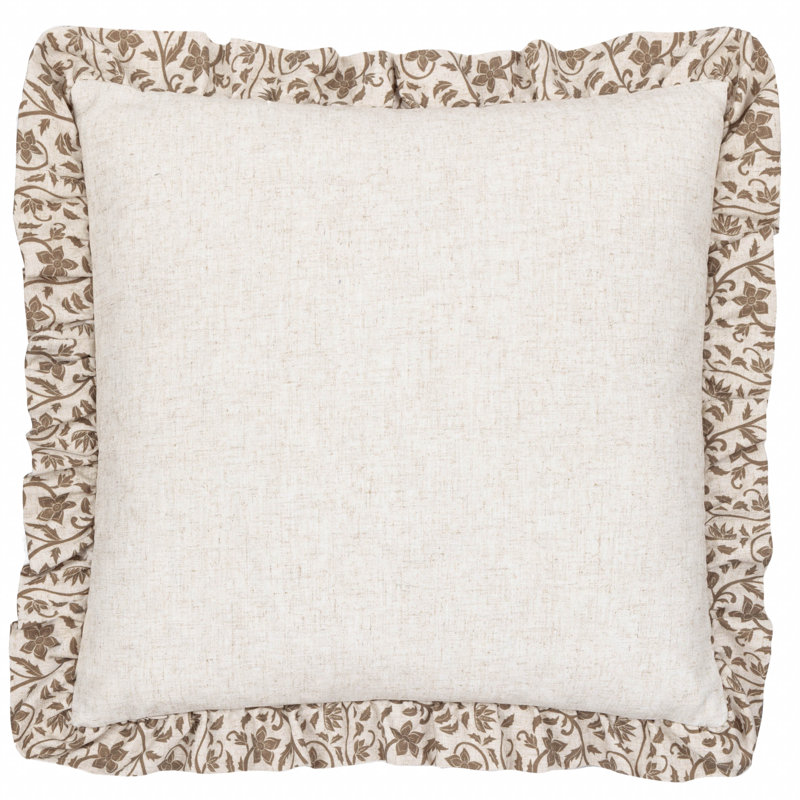 Floral Square Cushion Cover, Brown