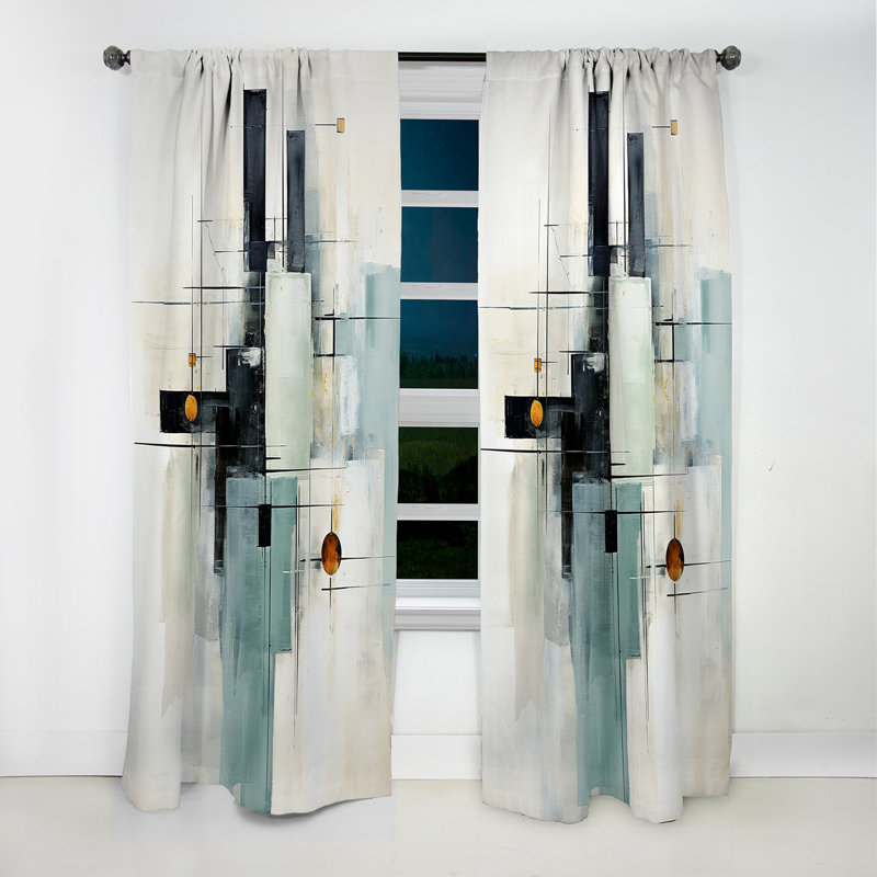 Eichler - Suprematism Abstract Blackout Curtain - 1 Panels, L 52 po x L 108 po