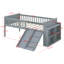 Twin Bed Frame With Storage Shelf, Wooden Bed Frame With Slide And Ladder-1040554657